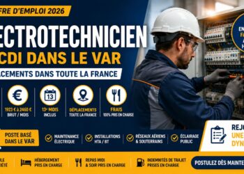 Électrotechnicien en France 2026 : CDI dans le Var avec Déplacements et Avantages Inclus