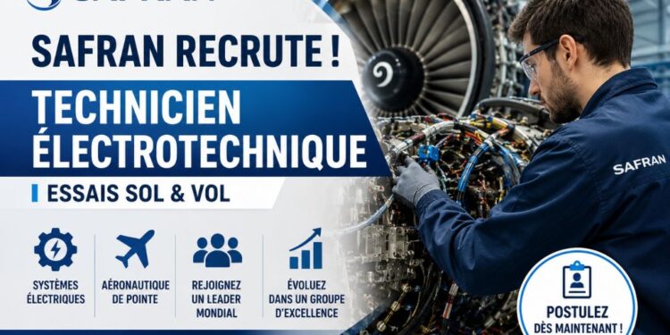 Safran Recrute en France 2026 : Poste de Technicien Électrotechnique dans l’Aéronautique