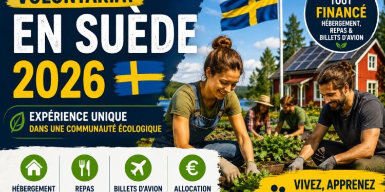 Volontariat en Suède 2026 : Hébergement et Billets d’Avion Entièrement Financés