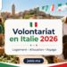 Volontariat en Italie 2026 : Logement, Allocation Mensuelle et Voyage Pris en Charge